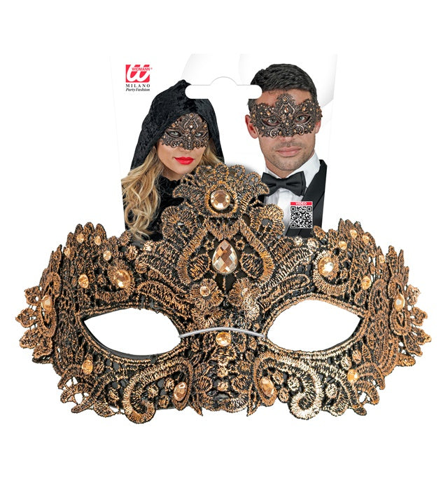 Theater Augenmaske in Bronze mit elastischem Band