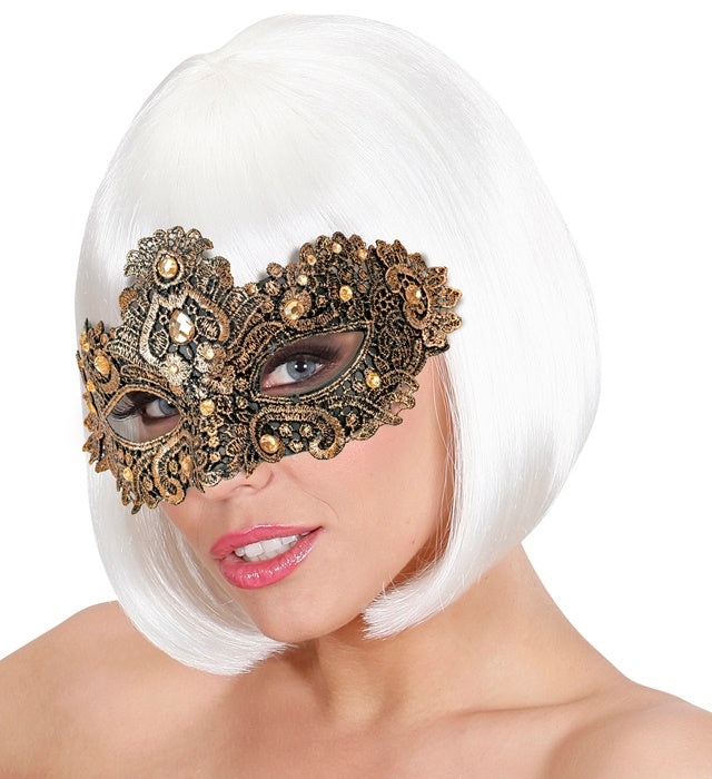 Theater Augenmaske in Bronze mit elastischem Band