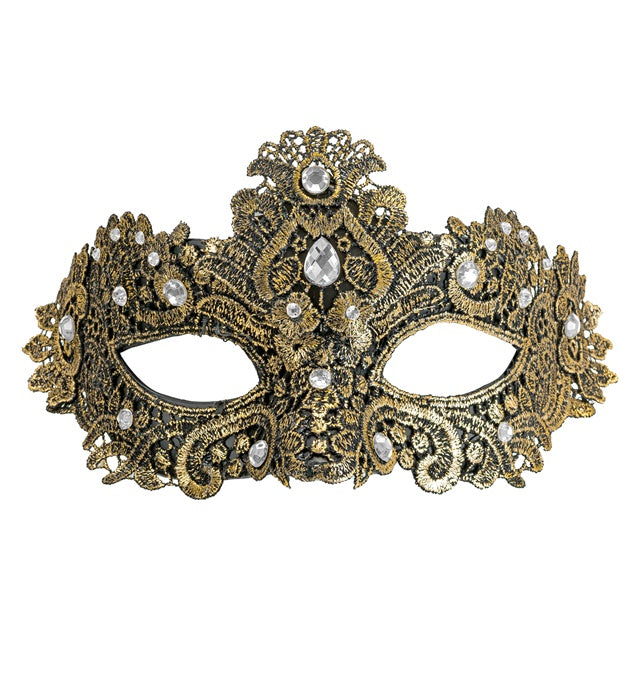 Goldene Theater Augenmaske für Fasnacht und Mottoparty
