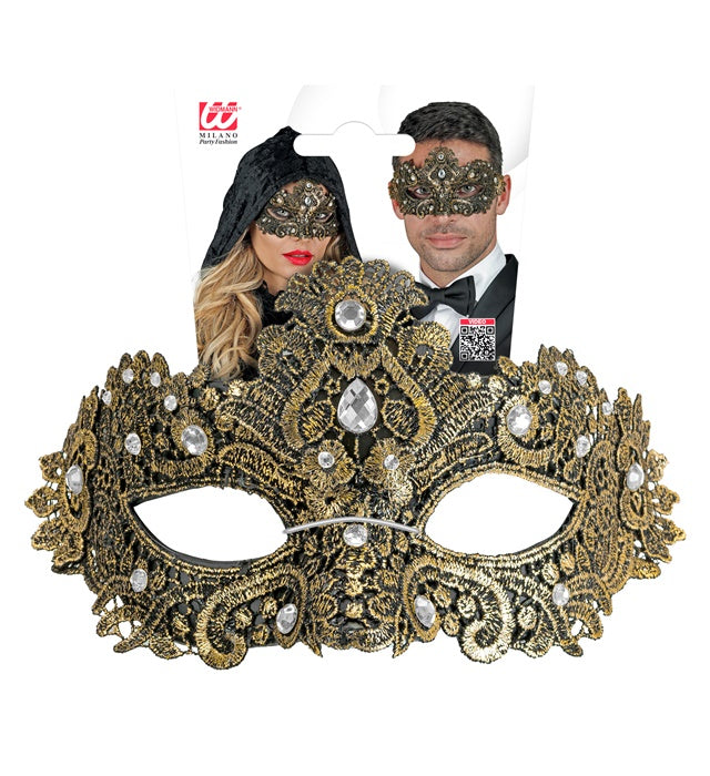 Goldene Theater Augenmaske für Fasnacht und Mottoparty