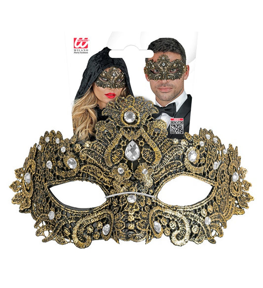 Goldene Theater Augenmaske für Fasnacht und Mottoparty