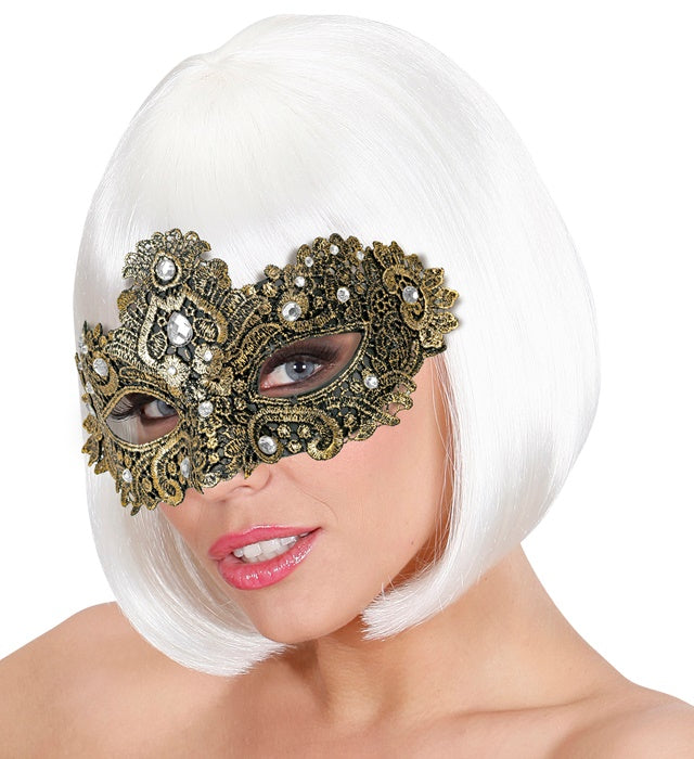 Goldene Theater Augenmaske für Fasnacht und Mottoparty