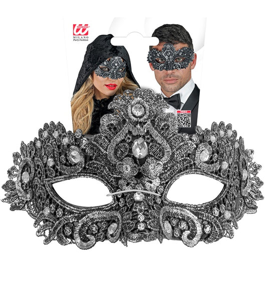 Silberne Theater-Augenmaske für Fasnacht und Mottopartys