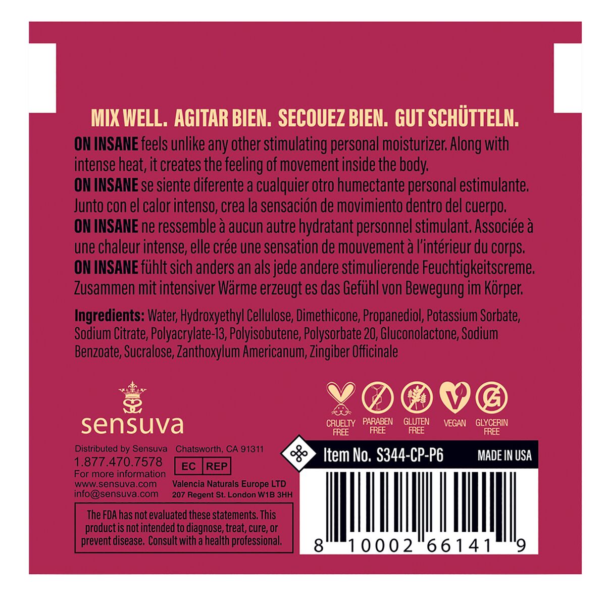 Gleitmittel Sensuva Cerise 6 ml