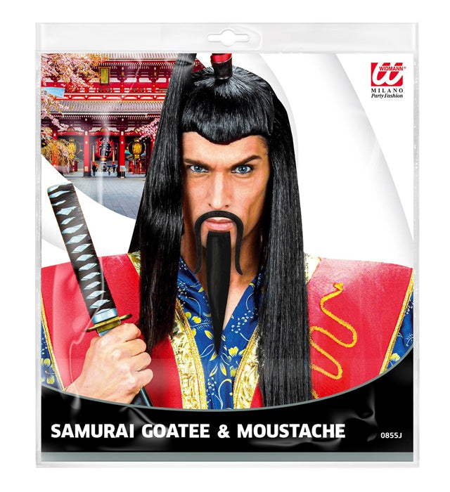 Schwarzer selbstklebender Schnurr- und Spitzbart im chinesischen Stil für Fasnacht