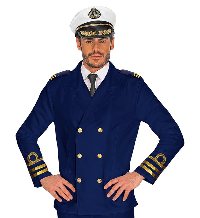 Admiral Kapitänsjacke mit goldfarbenen Details für Fasnacht und Mottoparty