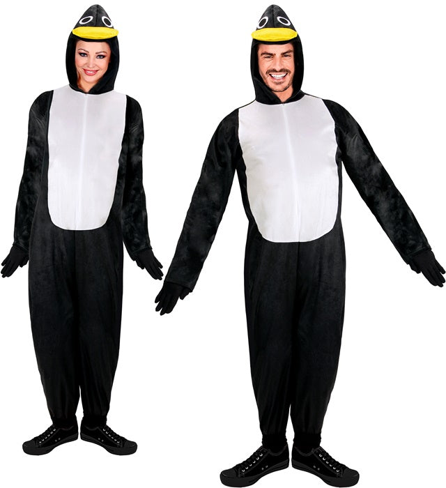 Pinguin-Overall mit Kapuze und Kopfverkleidung für Fasnacht