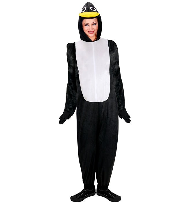 Pinguin-Overall mit Kapuze und Kopfverkleidung für Fasnacht