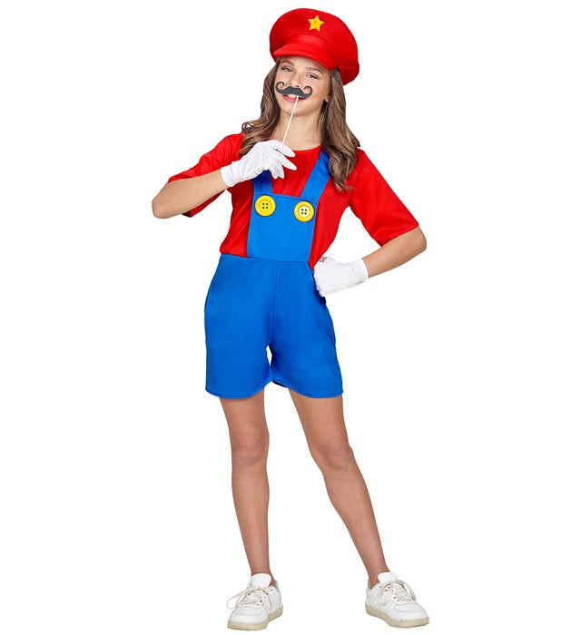 Super Klempner Kostüm mit Anzug und Hut für Fasnacht