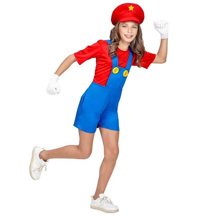 Super Klempner Kostüm mit Anzug und Hut für Fasnacht