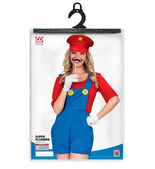 Super Klempner Kostüm mit Anzug und Hut für Fasnacht