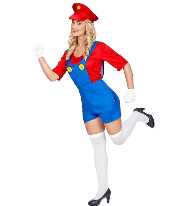 Super Klempner Kostüm mit Anzug und Hut für Fasnacht