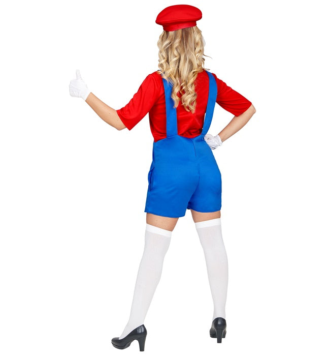 Super Klempner Kostüm mit Anzug und Hut für Fasnacht