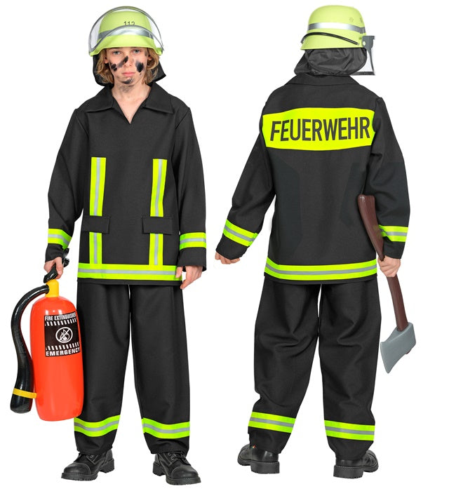 Feuerwehrmann-Kostüm bestehend aus Oberteil und Hose für Fasnacht und Karneval