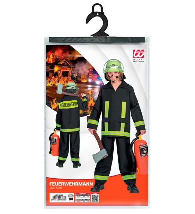 Feuerwehrmann-Kostüm bestehend aus Oberteil und Hose für Fasnacht und Karneval