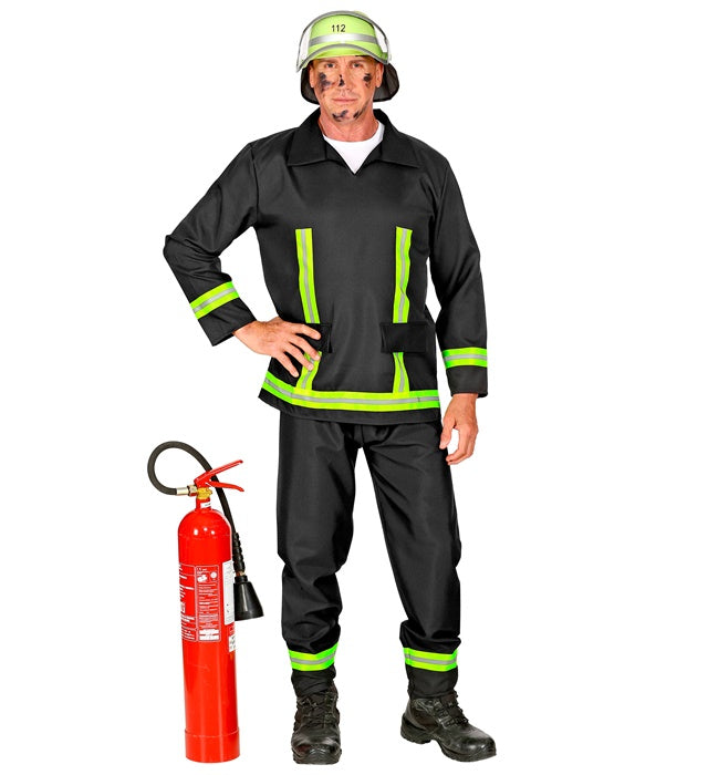 Feuerwehrmann-Kostüm mit Jacke und Hose für Fasnacht