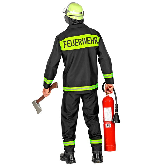 Feuerwehrmann-Kostüm mit Jacke und Hose für Fasnacht