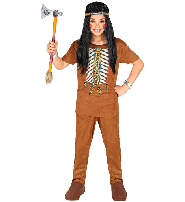 Indianer-Kostüm mit Oberteil, Hose und Stirnband für Fasnacht