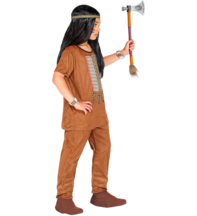 Indianer-Kostüm mit Oberteil, Hose und Stirnband für Fasnacht