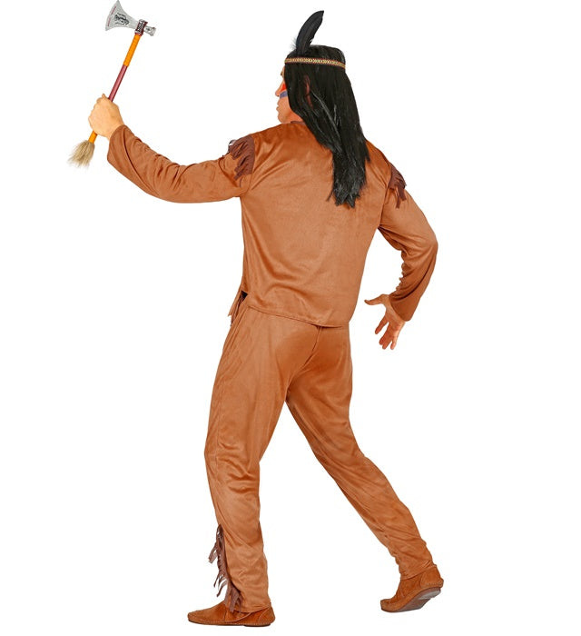 Indianer-Kostüm bestehend aus Oberteil, Hose und Stirnband mit Federschmuck