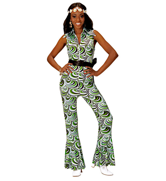 THE 70s GROOVY STYLE - waves Overall mit buntem 70er Jahre Wellenmuster
