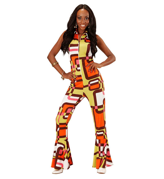 THE 70s GROOVY STYLE bunter Retro Overall für Fasnacht und Mottoparty