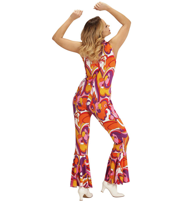 THE 70s GROOVY STYLE Overall in Orchidee, Retro-Kostüm für Fasnacht