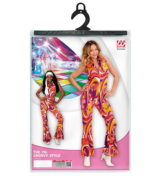 THE 70s GROOVY STYLE Overall in Orchidee, Retro-Kostüm für Fasnacht
