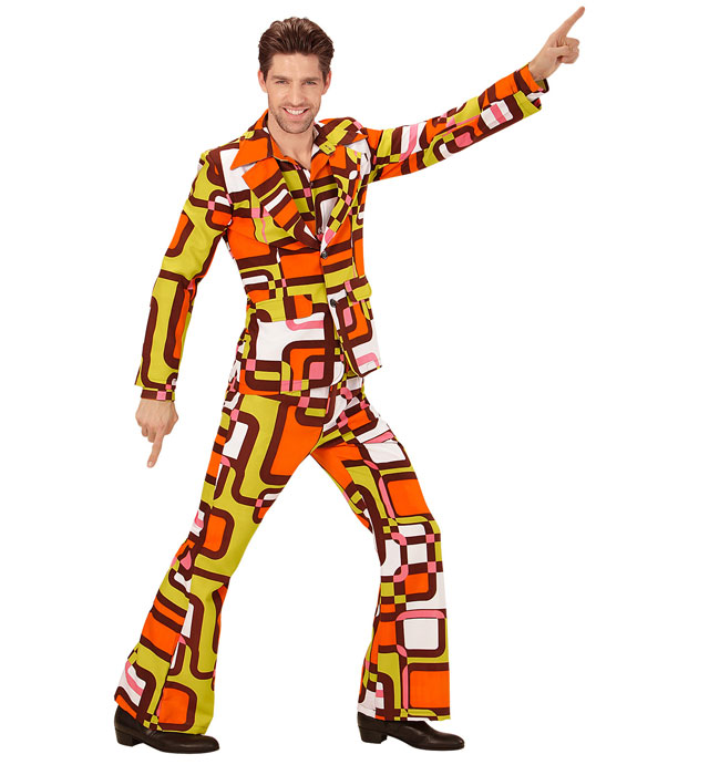 THE 70s GROOVY STYLE Kostüm mit Jackett und Hose im Retro 70er Jahre Design