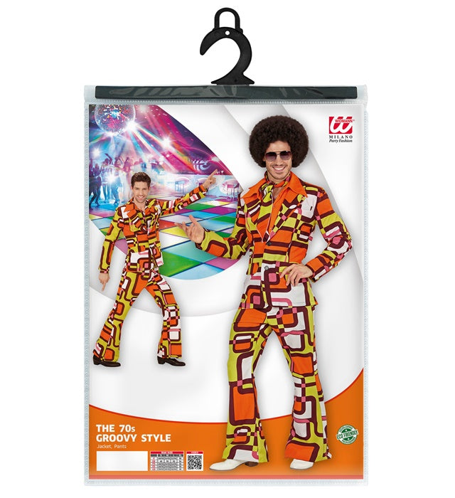 THE 70s GROOVY STYLE Kostüm mit Jackett und Hose im Retro 70er Jahre Design