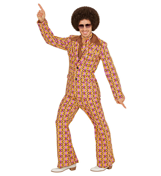 THE 70s GROOVY STYLE Disco-Kostüm mit Jackett und Hose im Discokugel-Design
