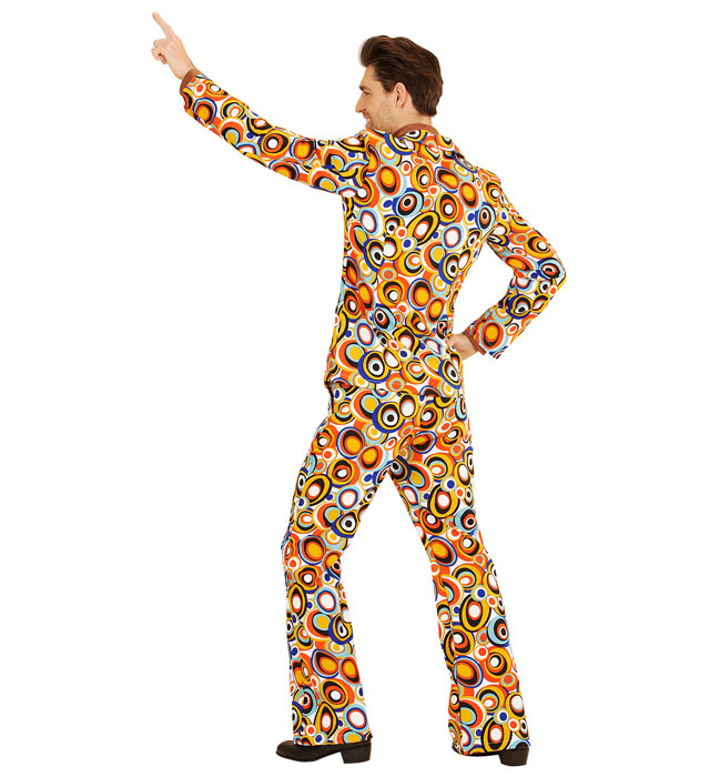 THE 70s GROOVY STYLE Kostüm Jackett und Hose mit buntem Bubbles-Muster