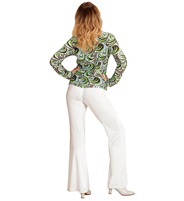 THE 70s GROOVY STYLE -waves Bluse mit buntem Wellenmuster für Fasnacht