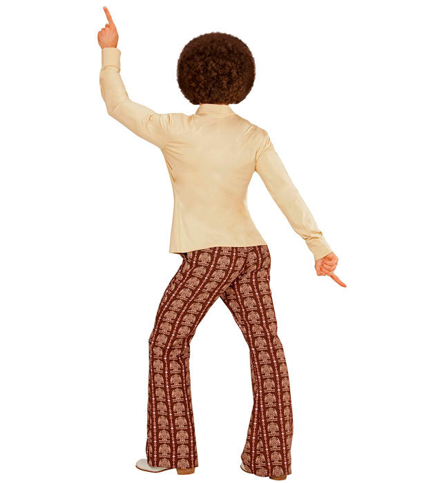 Beiges THE 70s GROOVY STYLE Hemd im Retro 70er Jahre Look