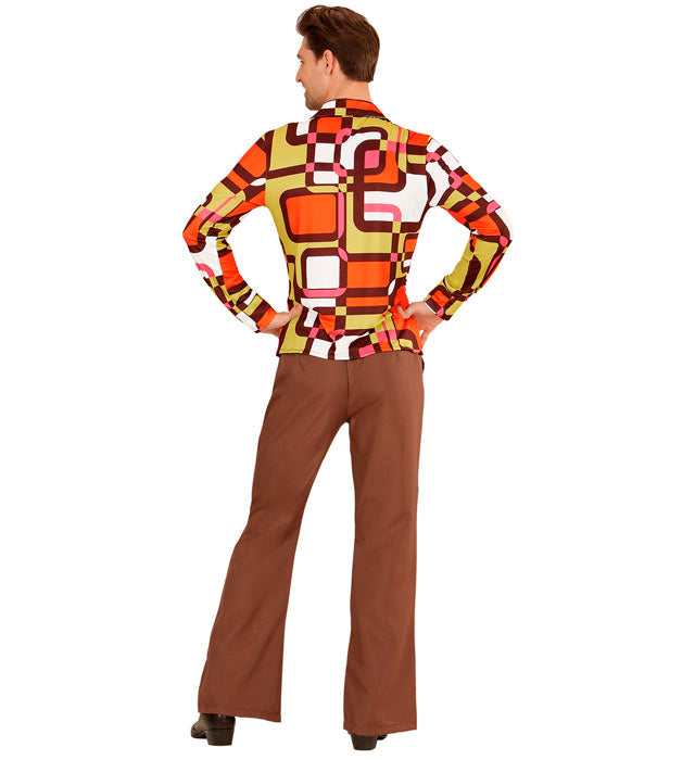 THE 70s GROOVY STYLE Hemd mit buntem 70er Jahre Muster für Fasnacht