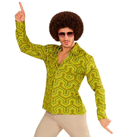 THE 70s GROOVY STYLE Hemd mit buntem psychedelischem Muster im 70er Jahre Stil