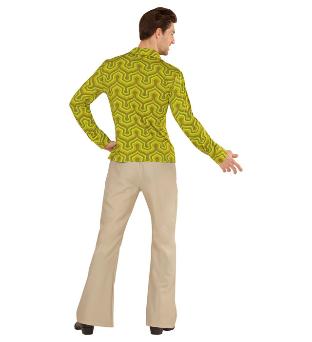 THE 70s GROOVY STYLE Hemd mit buntem psychedelischem Muster im 70er Jahre Stil