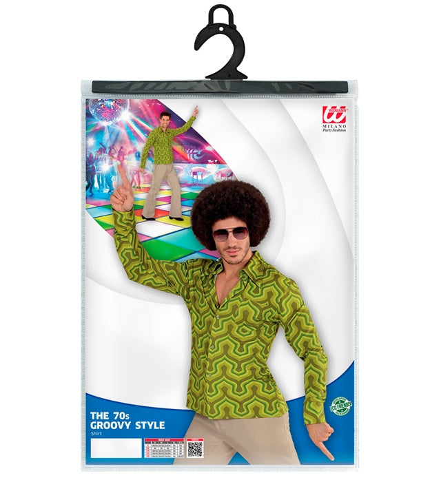 THE 70s GROOVY STYLE Hemd mit buntem psychedelischem Muster im 70er Jahre Stil
