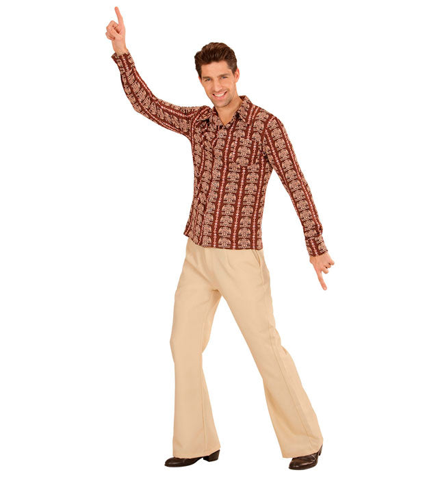THE 70s GROOVY STYLE Hemd im Retro 70er Jahre Design für Fasnacht und Karneval