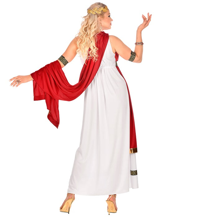 Römische Kaiserin Kostüm mit Kleid, Umhang, Armbändern und Lorbeerkranz