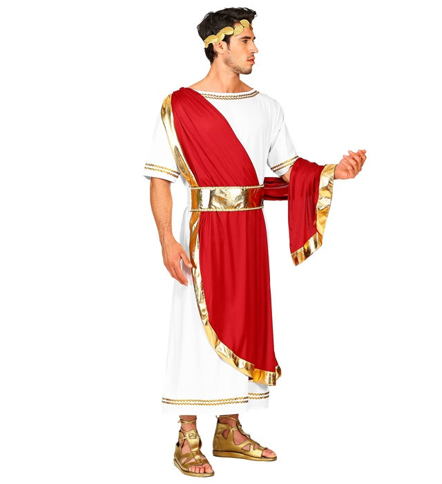 Römischer Kaiser Kostüm mit Tunika, Schärpe, Gürtel und Lorbeerkranz