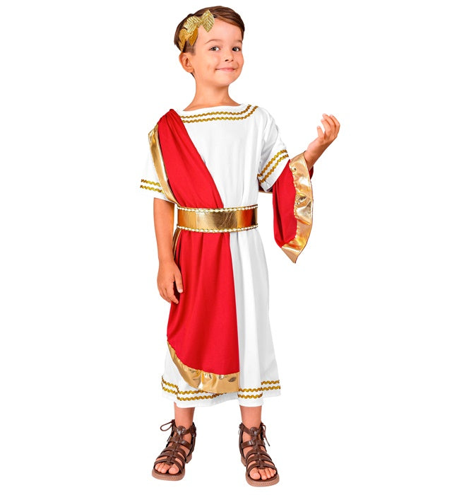 Römischer Kaiser Kostüm mit Tunika, Schärpe und Lorbeerkranz
