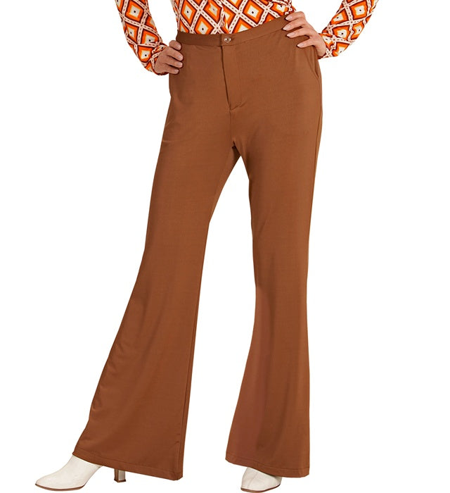 Braune 70er-Jahre Retro-Hose im Groovy Style für Fasnacht und Mottoparty