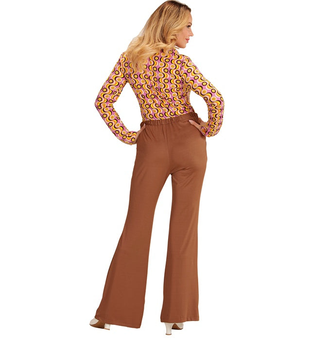 Braune 70er-Jahre Retro-Hose im Groovy Style für Fasnacht und Mottoparty