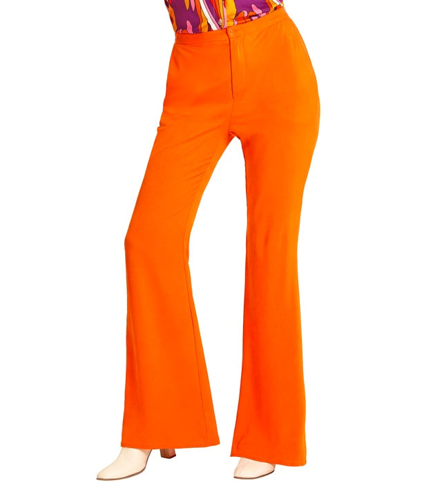 THE 70s GROOVY STYLE orange Hose im Retro-Design für Fasnacht und Karneval