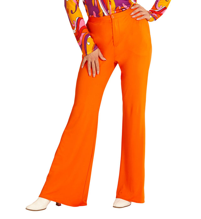THE 70s GROOVY STYLE orange Hose im Retro-Design für Fasnacht und Karneval