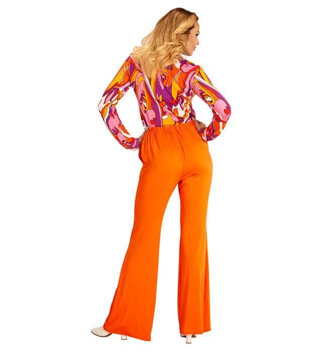 THE 70s GROOVY STYLE orange Hose im Retro-Design für Fasnacht und Karneval