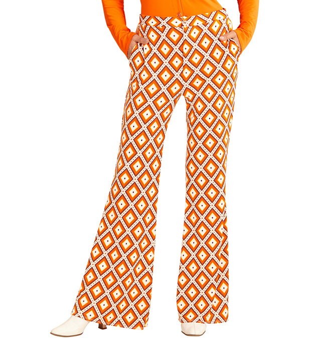 THE 70s GROOVY STYLE Rhombus-Hose mit Retro Rautenmuster für Fasnacht