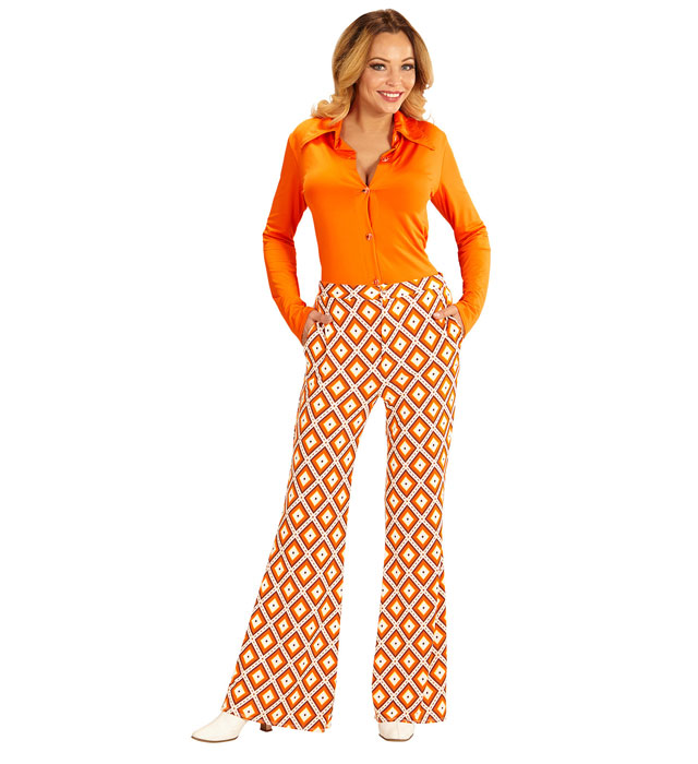 THE 70s GROOVY STYLE Rhombus-Hose mit Retro Rautenmuster für Fasnacht