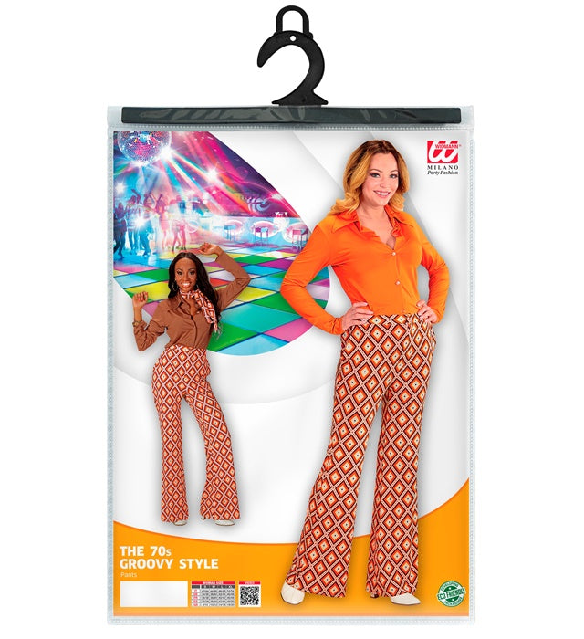 THE 70s GROOVY STYLE Rhombus-Hose mit Retro Rautenmuster für Fasnacht